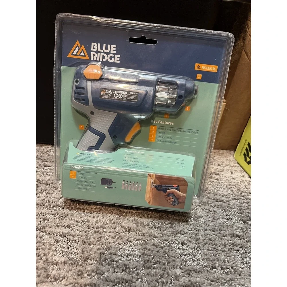 Blue Ridge‎ 4V MAX Rechargeable Screwdriver with On-Board Bit Storage (BR2003U)